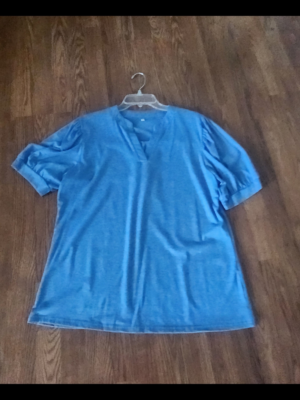 Amazon Blue Short Sleeve V-Neck Tee